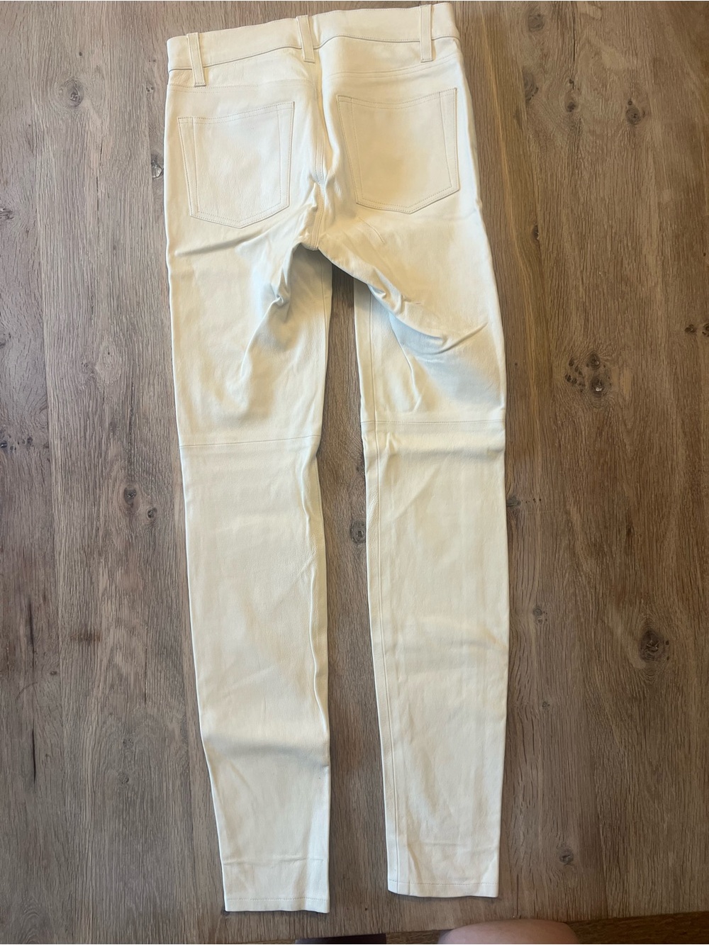 Ralph Lauren Sample Ivory Leather Skinny Pants Size 4 - Picture 2 of 4